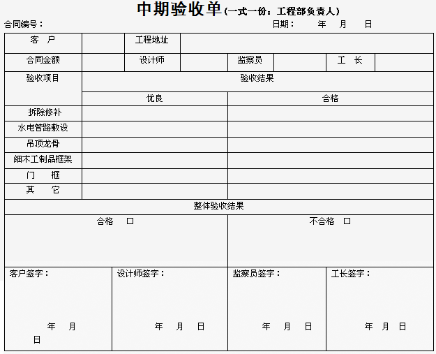 家庭裝修中期驗收內容及注意事項